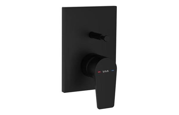 VitrA Flow Square Integrated Bath Mixer Valve - Matt Black
